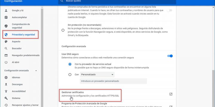 Cómo exportar una copia valida del certificado digital desde Google Chrome